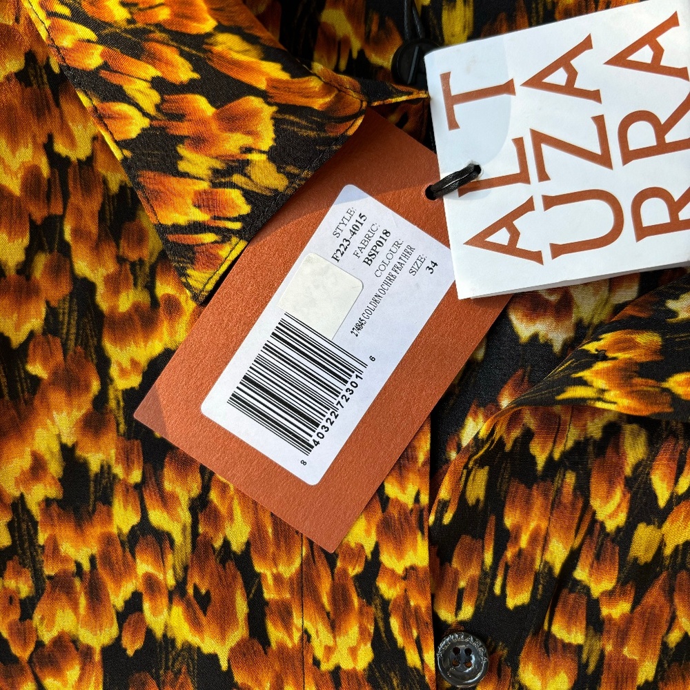 ALTUZARRA Chika Feather Print Silk Shirt - Picture 5 of 10